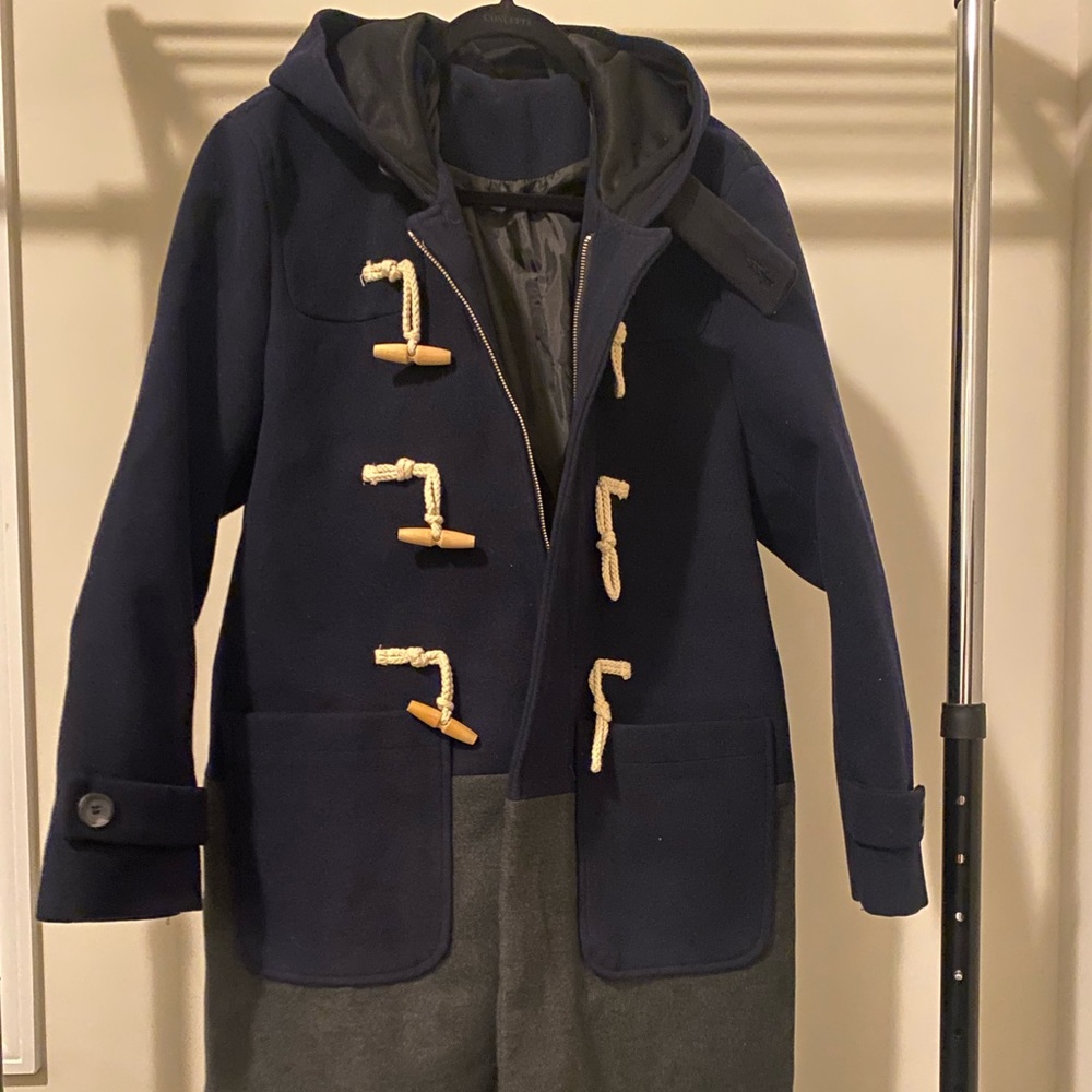 Stylish Long Coat with Toggles - Large